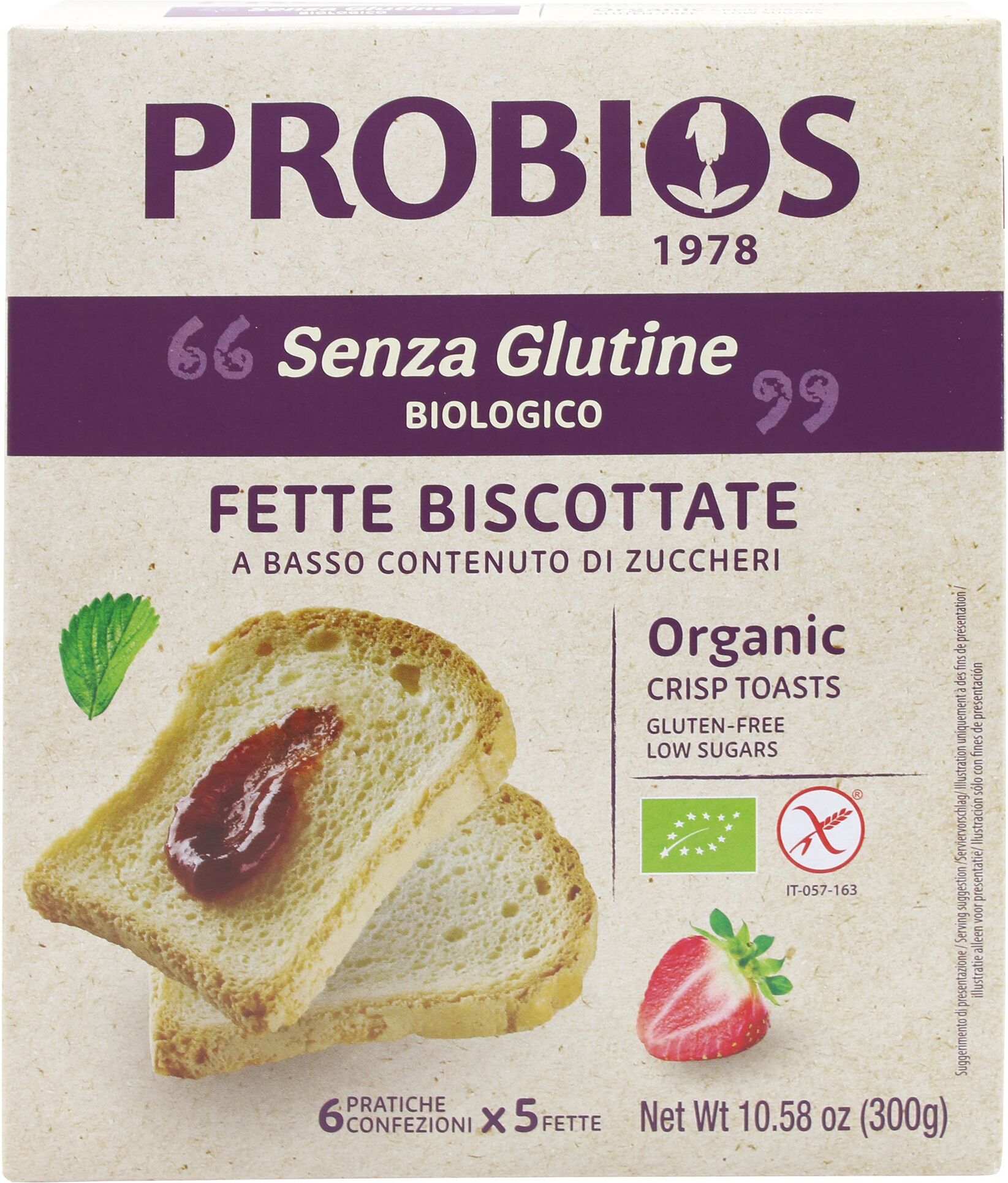 PROBIOS Fette Biscottate Con Olio Di Semi Di Girasole 300 Grammi 
