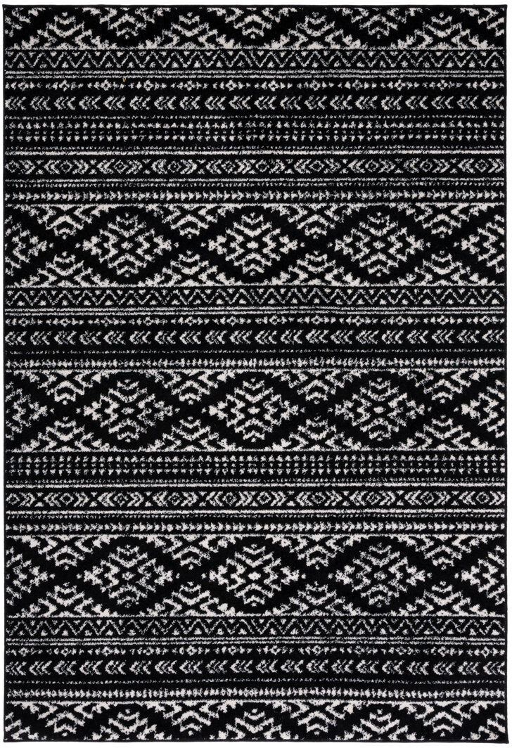 Natur Pur Peniste Rectangle Area Rug Black/Ivory Rectangle 91 x 152 cm