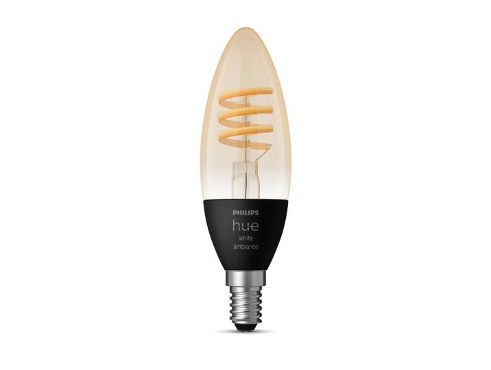 Philips HUE Led-Filament-Leuchtmittel, Schwarz, Transparent, Kunststoff, Glas, E14, G, 4,6 W, 3.9x12.9x3.9 cm, Lampen & Leuchten, Leuchtmittel, LED-Lampen, E14 LED