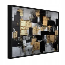 BILDER mit Rahmen Abstrakt Modern Schwarz 120x80 cm