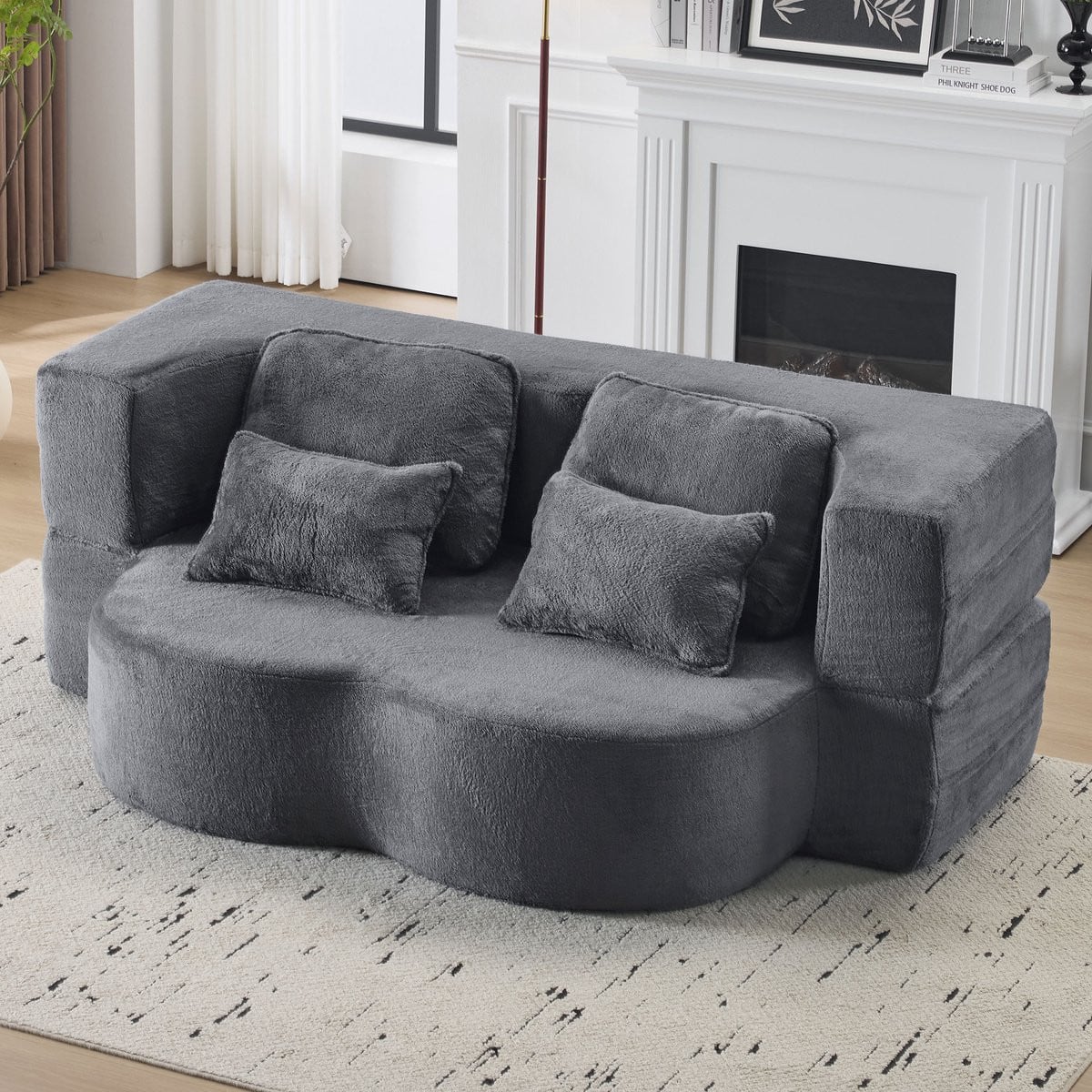 HAUSS SPOLE Slaapbank - Vloersofa - Blauwgrijs