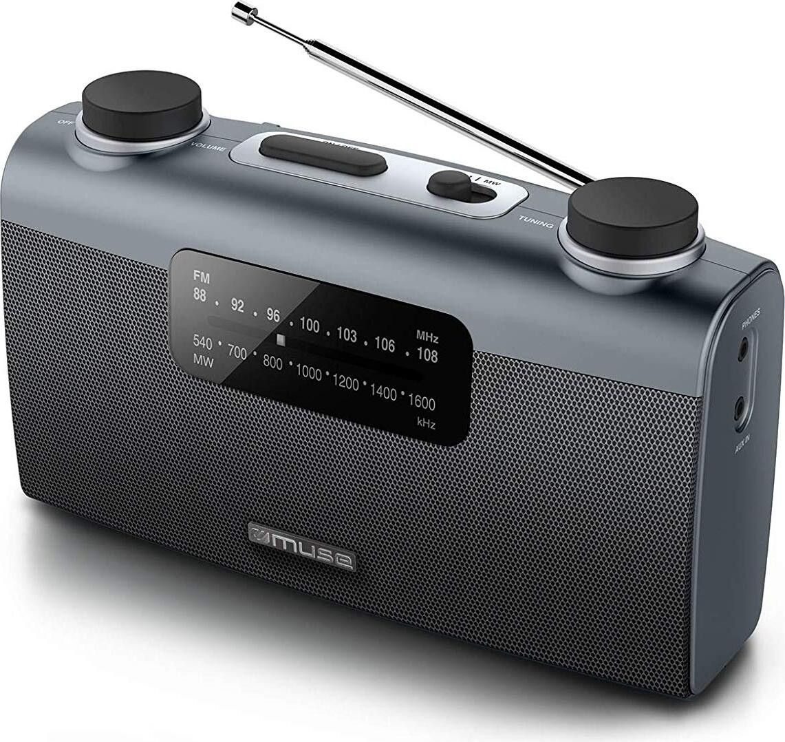Muse M-058 R Reisradio Analoog AM FM Zwart Grijs