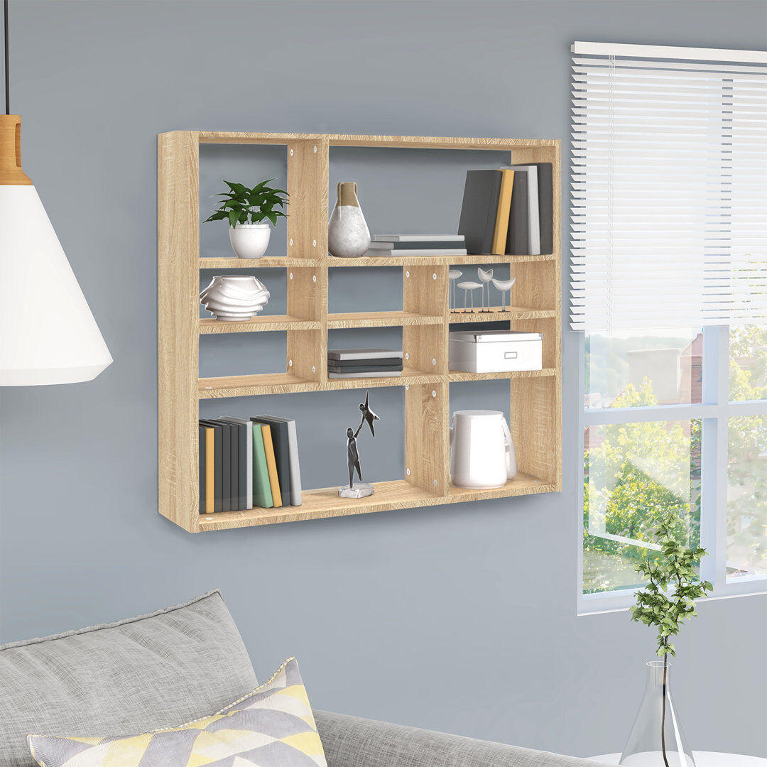 Brayden Studio Ramus 10 -Piece Accent Shelf Sonoma Oak 78cm H X 90cm W X 16cm D