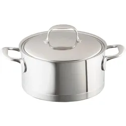 Demeyere ATLANTIS Kochtopf mit Deckel halbhoch 2.2lt, Pfanne + Kochtopf, Silber