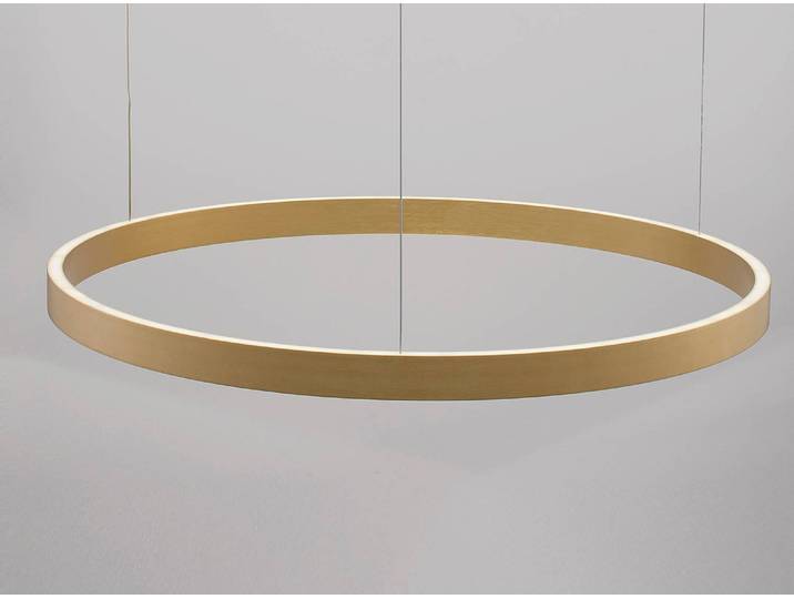 Suspension Elowen Ø 80cm Doré/Doré Câble ABS, douille ABS, baldaquin aluminium, boîtier luminaire aluminium LED non-remplaçables Module LED