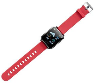 CaseAndConnect Y12 Smart Bracelet With Bluetooth Calling NFC Heart Rate Monitor IP67 Waterproof Fitness Tracker red