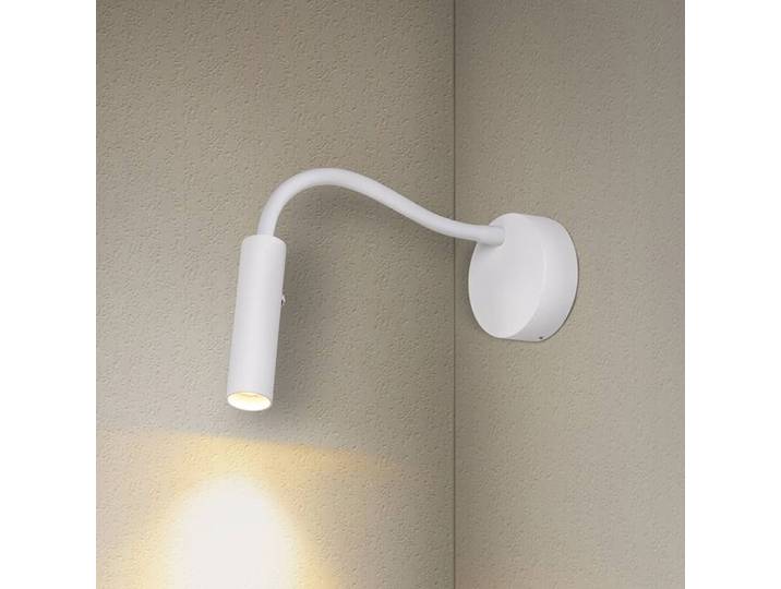 SLV Wandleuchte Karpo Goose, dimmbar, weiß / opal, für Schlafzimmer, Aluminium, Modern, Leselampe