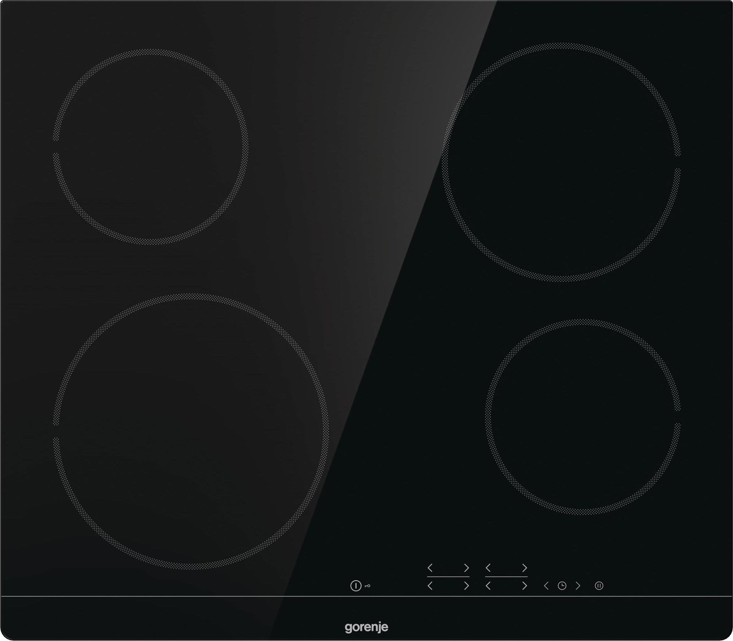 Gorenje CT41SC, Schwarz, Integriert, 60 cm, Keramik, Glaskeramik, 4 Zone(n)