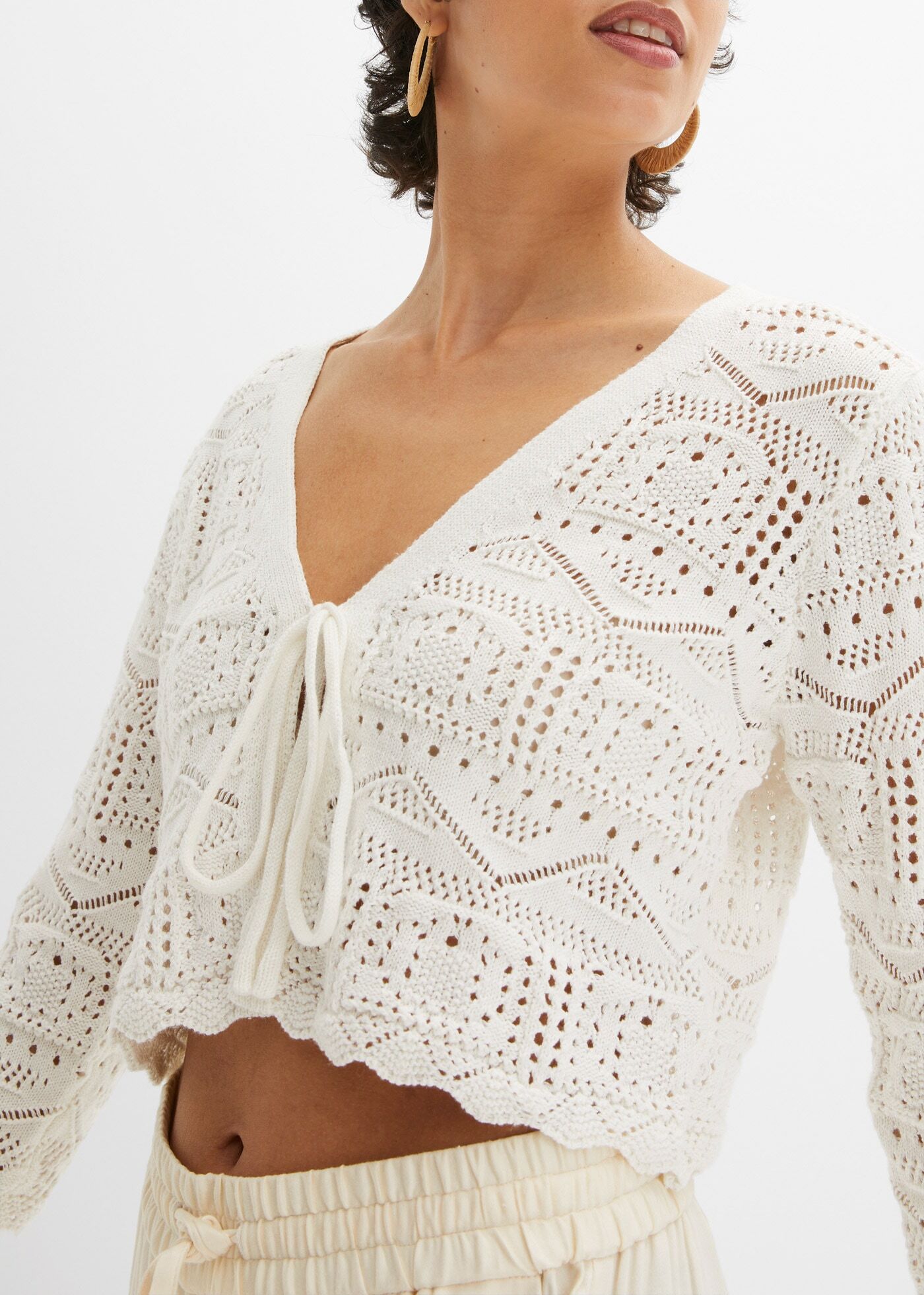 bonprix "Ajour-Bolero" bequeme Passform, 3/4-Ärmel, Ajour-Bolero