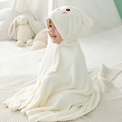 Uplift Curations Super Soft Baby Hooded Towel Bathrobe Cozy Wrap & Swaddle For Newborns white
