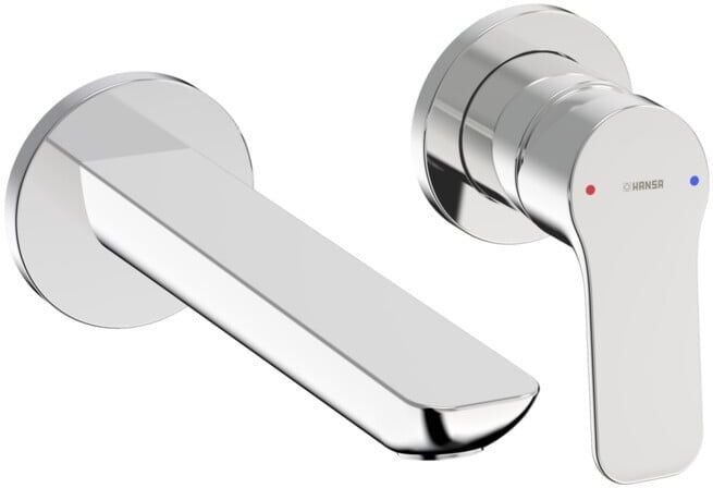 Hansa HANSABASIC Kit montage prêt mitigeur lavabo 2 trous encastré, sortie 185, chromé (55602103)