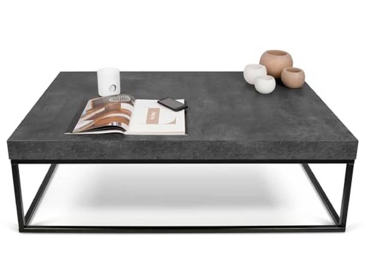 TEMAHOME Petra 120 Kaffeetisch/Kaffeetisch, 120 x 75 x 38 cm, Schwarz
