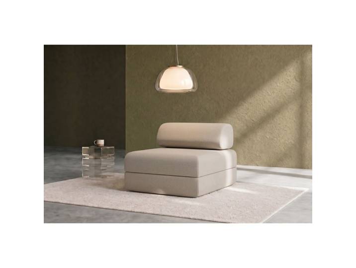 Fauteuil compressé convertible et modulable 1 place en beige