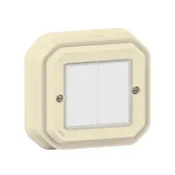 Legrand 069857L Plexo New with Netatmo Wandsender Licht 2-fach, IP 55, Farbe: Beige