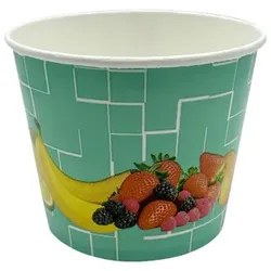 900 Eisbecher 500 ml Früchte Türkis Ø 105 x 84 mm Hartpapier
