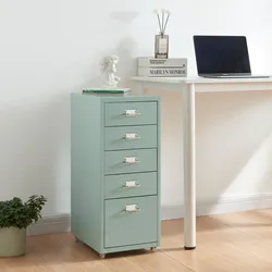 Rollcontainer Kökar mit 5 Schubladen 69x28x41 cm Mintgrün [en.casa]