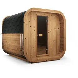 Weka Design Saunahaus Laadi 3 mit Thermoholz - 28/42 mm Thermoholz Ohne Ofen