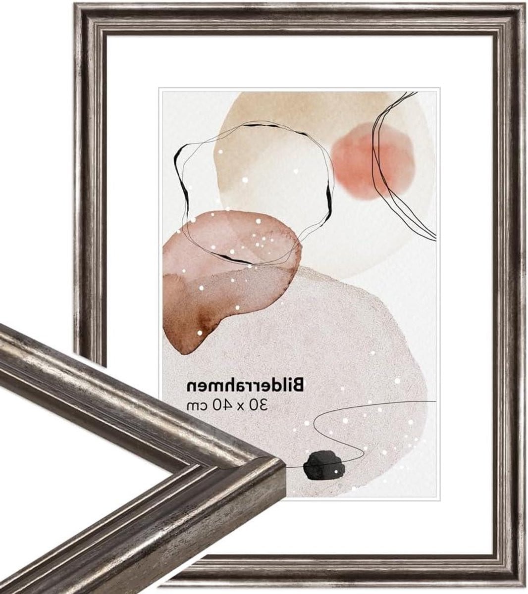 Zilveren Barok Fotolijst van Hout voor DIN A3 Posterlijst Wanddecoratie