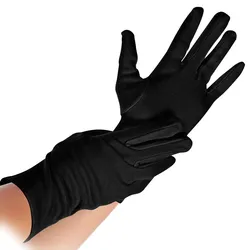 12 Paar Baumwollhandschuhe Größe L/9 Schwarz waschbar Länge 24 cm  Stoffhandschuhe Handschuhe Arbeitshandschuhe  Baumwoll-Handschuhe