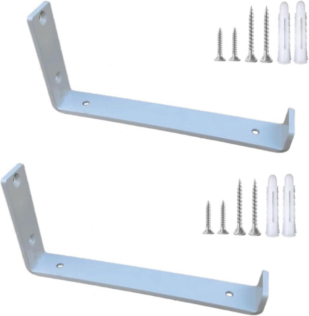 Zwevende Plankdragers L-beugels Wit - 10,3 cm