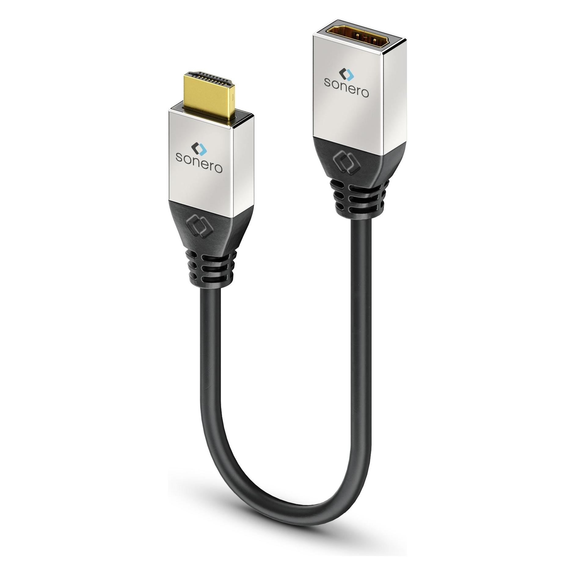 Sonero HDMI-Adapter Metallstecker, 0,25 m, Stecker/Kupplung (HDMI, HDMI) (S-HCA000)