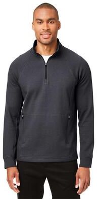 North End NENE200 Men's Rhythm Waffle Quarter-Zip Pullover T-Shirt in Carbon size 5XL   60/40 Cotton/Polyester NE200