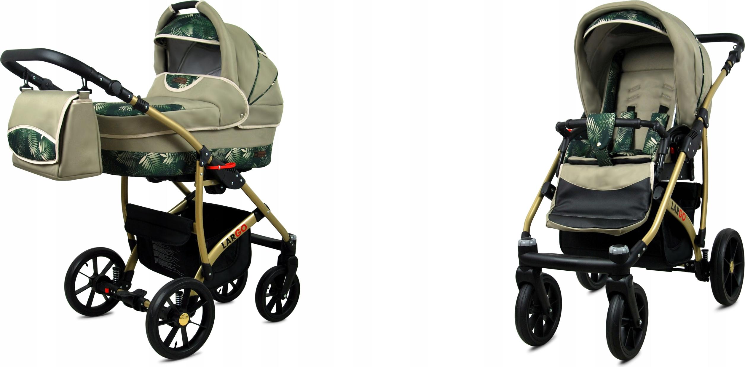BabyLux Largo | 2in1 Kinderwagen Set | Fern Leaf | Kombikinderwagen | Kinderwagenset | Buggy +