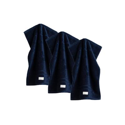 Gästehandtuch GANT "Gästetuch Premium Towel 3er Pack" Gr. S, blau (dunkelblau), B:30cm, Obermaterial: 100% Baumwolle CO., Handtücher