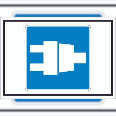 HB-Druck Landstromanschluss für Schiffe Symbol Aufkleber A7 (74x105mm)