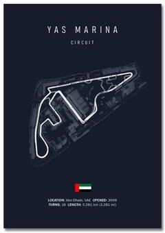 Inspire Essentials F1 Circuit Track Wall Art Canvas Motorsport Racing Poster 13 15.75 X 23.62 Inches
