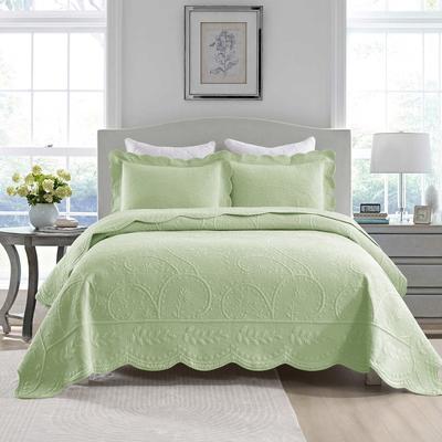 MarCielo Embroidered Cotton Oversized Quilt Bedspread Set TX