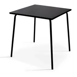 Oviala Business Quadratischer Gartentisch aus Metall Schwarz