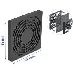 DELOCK Lüftergitter mit Staubfilter 92 x 92 mm schwarz