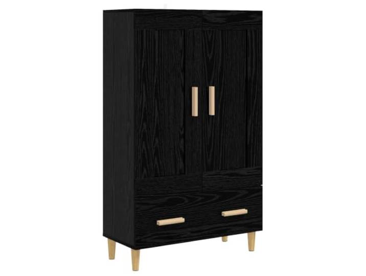 XHNIFBN Highboard Schwarze Eiche 70 x 31 x 115 cm Schrank Kompakter Beistellschrank fuer Wohnzimmer und Flur mit Schublade und flexibler Tür sowie stabilen Holzwerkstoffplatten.
