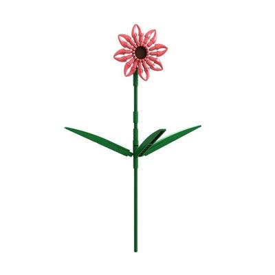 BRIXIES 222126 - Gerbera Lachs, 3D Konstruktionsbausatz, ca. 61 Teile