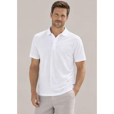 Poloshirt MAN'S WORLD, Herren, Gr. 72/74 (5XL), weiß, Piqué, Obermaterial: 100% Baumwolle, unifarben, Basic, regular fit, Rundhals, Flachstrickbündchen, Shirts, Kurzarm, lockere Passform, unifarben