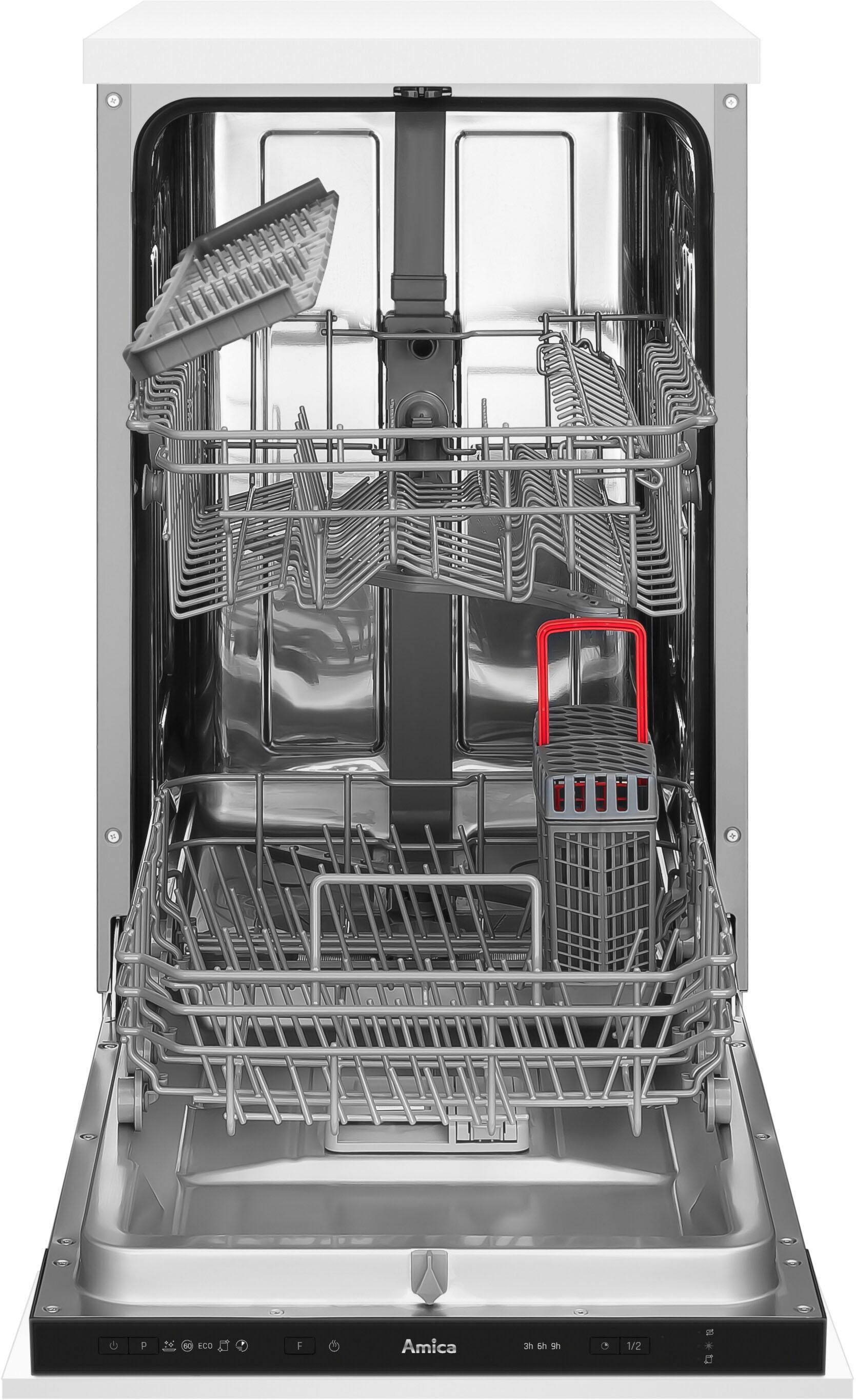 AMICA vollintegrierbarer Geschirrspüler "EGSPV 587 915", Energieeffizienz: E, schwarz, B:44,8cm H:81,5cm T:55cm, Geschirrspüler, Ordnung, Komfort, Flexibilität – dein Helfer für jeden Abwasch, vollintegrierbarer Geschirrspüler