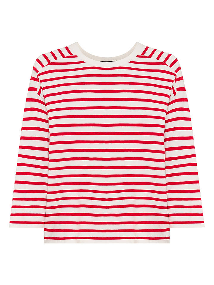 Olsen Pullover in Rot/ Weiß - 46
