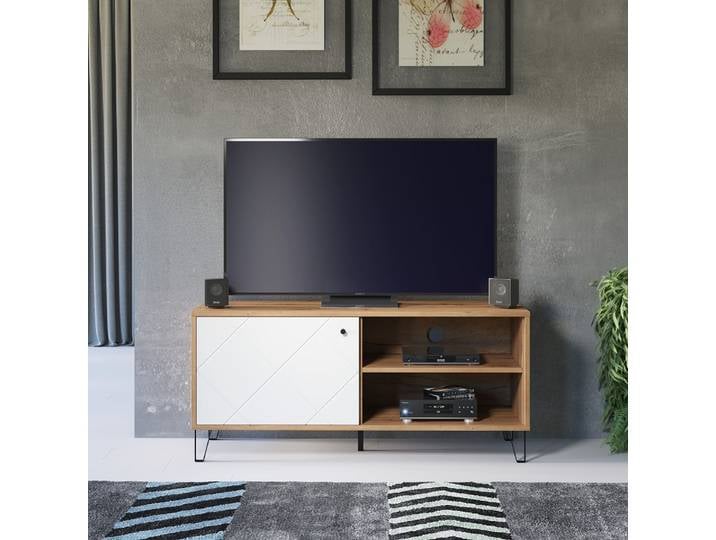 TV-Board Touch , Artisan Eiche / weiß