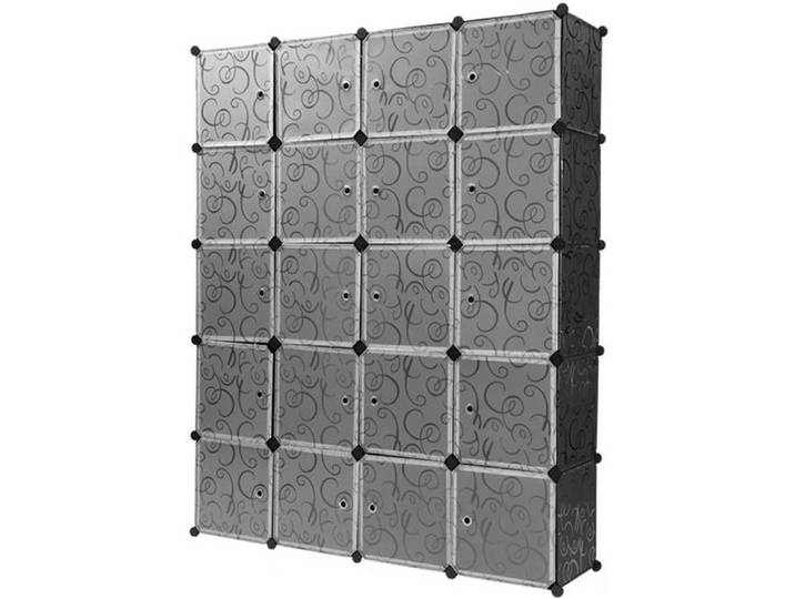 20 cubes Armoire de Chambre Rangement Modulaire en Plastique