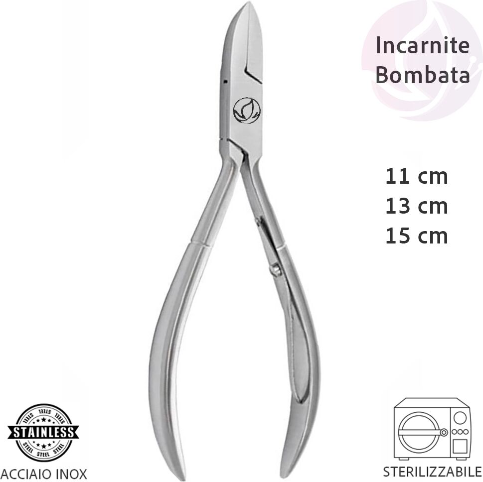 Tuttoperlestetica Tronchesino per Unghie Incarnite a Taglio Bombato in Acciaio Inox – 11 cm, 13 cm o 15 cm – 11 cm