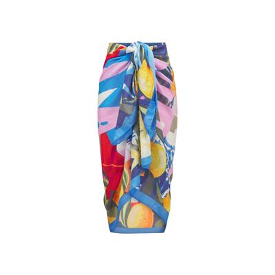 Sommerrock CODELLO "Codello Pareo", Damen, blau, Casual, modern fit, Röcke, Mit Schriftzug