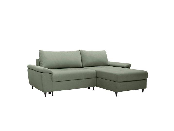 Mid.you Ecksofa, Grün, Holz, Füllung: Silikon, Schaumstoffflocken, Ottomane rechts, Ottomane links, links montierbar, rechts montierbar, 248x174 cm, Made in EU, seitenverkehrt erhältlich, Armteil links, Armteil rechts, Wohnzimmer, Sofas & Couches, Wohnlandschaften, Ecksofas