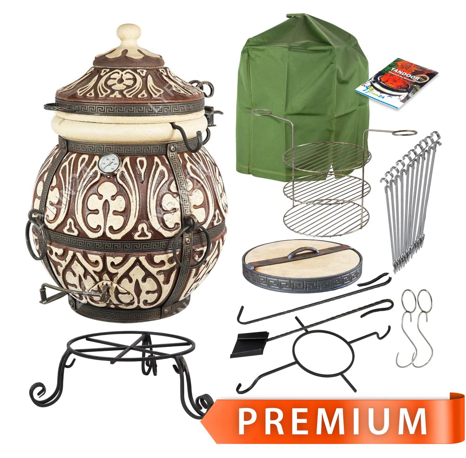 Tandoor Attika Lehmofen aus Schamott mit Zubehör Premium 9-teilig