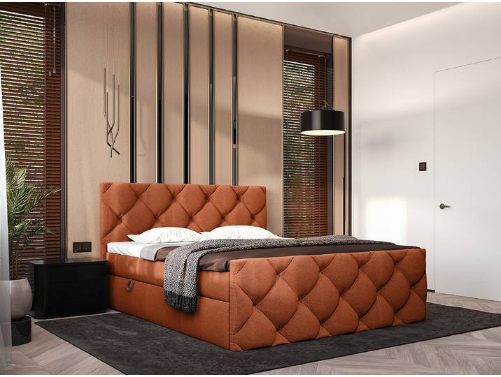 Boxbett Kissling 180 x 200cm Strukturstoff Cully Braun