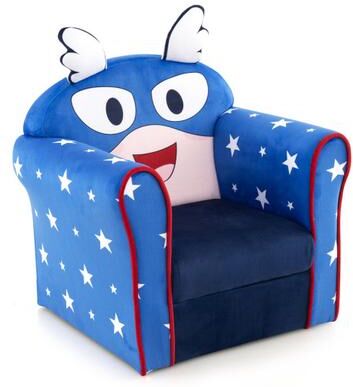 Costway Original Kids Sofa with Armrest and Thick Cushion-Blue