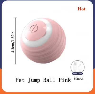 Inspire Curations Smart Rechargeable Rolling Ball Cat Toy pink