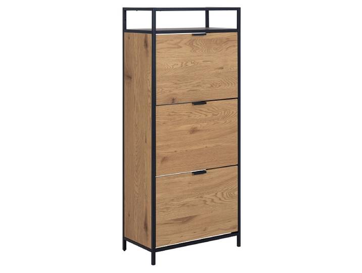 Schuhmöbel SEAFORD 12 Paar Schuhe 3 Klappen natürliches holz
