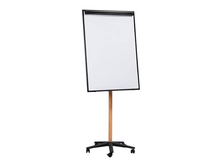 Bi-Office Chevalet de Conférence Mobile Essence\, Magnétique\, Cadre en aluminium noir et bois naturel