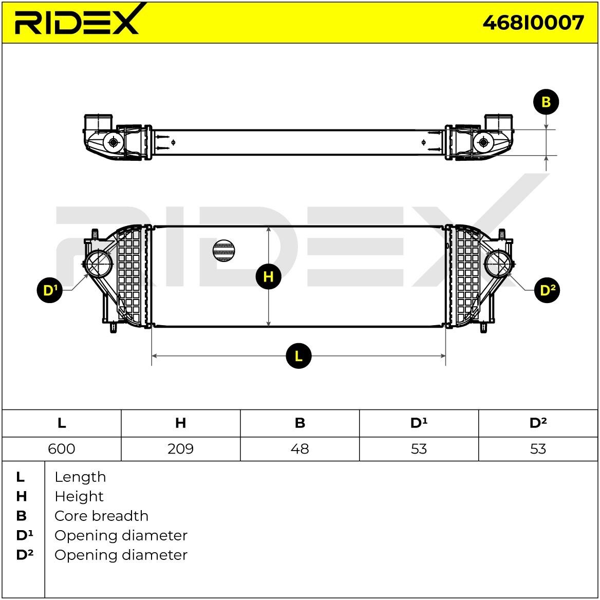 RIDEX 468I0007 Intercooler